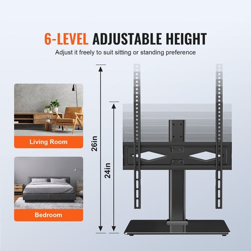 TV Stand Mount, Swivel Universal TV Stand for 32 to 55 inch TVs,